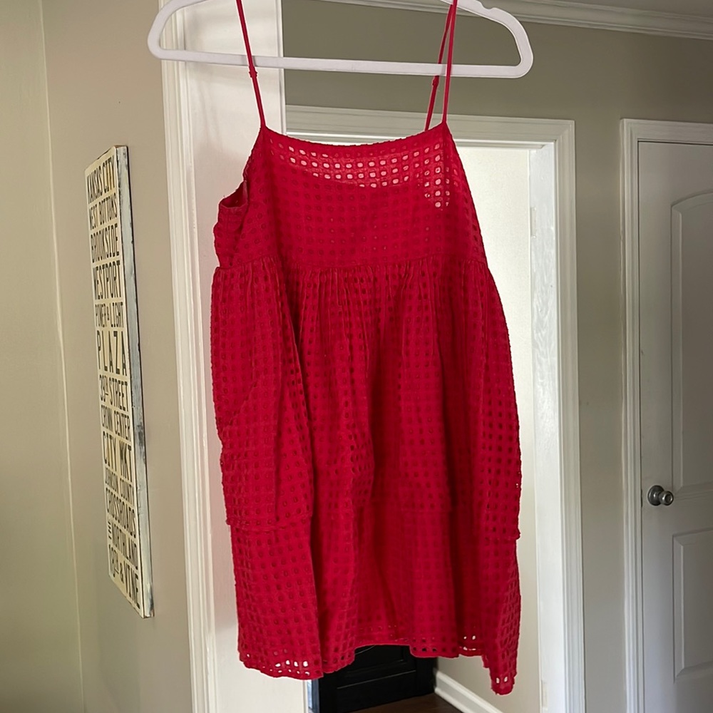 Urban Outfitters Red Eyelet Dress